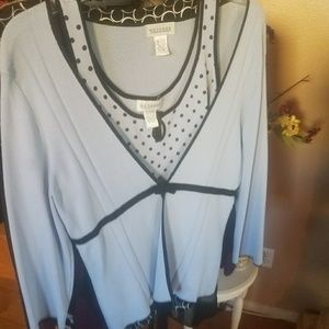 Methode Cardigan and polka dot matching tank